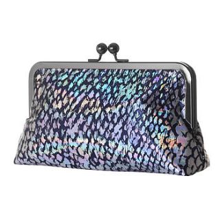 silver and blue metallic mermaid's purse by black cactus london