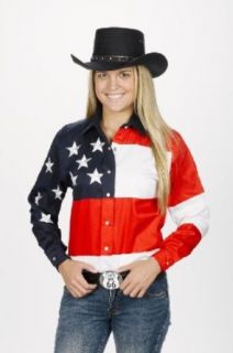 WOMENS Stars and Stripes Western Shirt SMALL Button Down Shirts