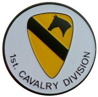 First Cavalry Golf Ball Marker with Matching Hat Clip  Army Golf Hat Clip Ball Marker  Sports & Outdoors