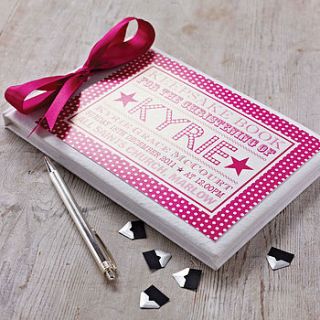 personalised baby guest book by mooks design