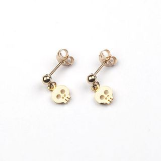 simple skull stud earrings by sophie hitchcock