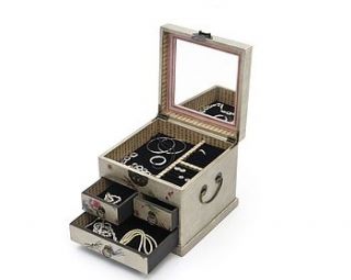 leather jewellery box with three drawers by orchid furniture