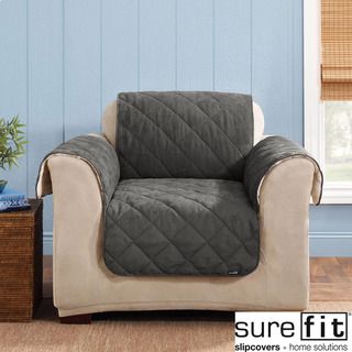 Sure Fit Reversible Graphite Chair Cover Sure Fit Chair Slipcovers
