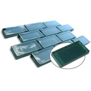 Diamond Tech Tiles Dimensions Solid 1 x 2 Glass Mosaic in Teal