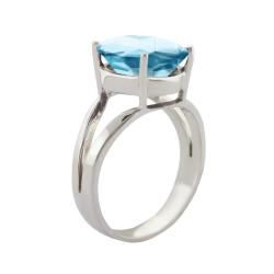 10k Gold Oval cut Synthetic Aquamarine Contemporary Split Shank Ring Gemstone Rings