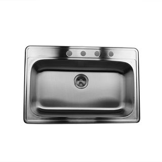 Stainless Steel 33 inch Self Rimming Drop in Single Bowl Kitchen Sink Kitchen Sinks