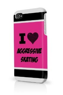 Aggressive Skating Pink iPhone 4 Case Fits iPhone 4 & iPhone 4S Full Print Plastic Snap On Case Cell Phones & Accessories