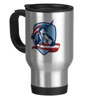 American Patriot Football Quarterback Shield Coffee Mug