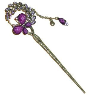 Purple Metal Hair Sticks  Hair Chopsticks  Beauty
