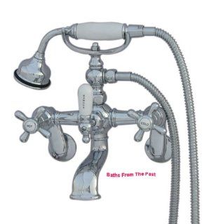 Antique Style European Clawfoot Bathroom Tub Faucets w/ Add On Telephone Hand Showers, Vintage Tub Fillers, Chrome Faucets BRAND NEW    