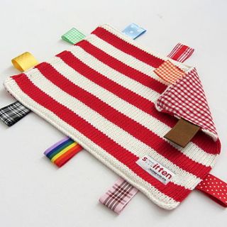 striped baby comfort blanket by smitten