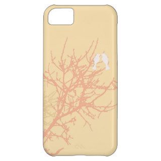modern abstract coral yellow branch birds iphone5 iPhone 5C cover