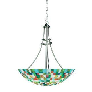 Kichler Lighting 65238 3 Light Confetti Art Glass Inverted Pendant, Brushed Nickel   Ceiling Pendant Fixtures  