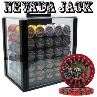 1000 Ct Nevada Jack 10 Gram Ceramic Poker Chip Set w/ Acrylic Carrier & Chip Trays by Brybelly  Sports & Outdoors