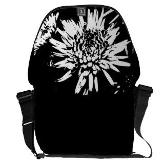 Bursting Joy l Black and White Floral Abstract Commuter Bag