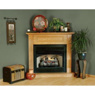 Comfort Flame Cabinet Corner Mantel — 32in., Medium Oak, Model# C32TO