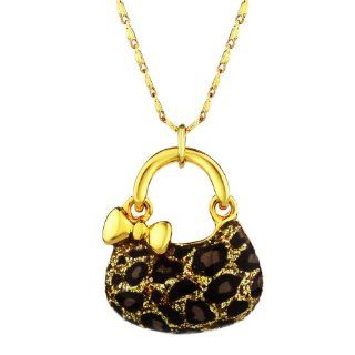 Neoglory Leopard Wallet Bag Shaped Pendant Necklace 14k Gold Plated Jewelry Jewelry