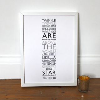 'twinkle, twinkle, little star' print by ros shiers