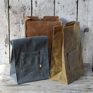 waxed canvas lunch bag by lime lace