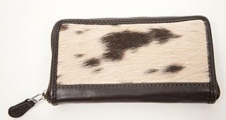 cow fur and leather clutch purse by rose & lyons