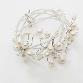 white pearl chunky bracelet by tigerlily jewellery