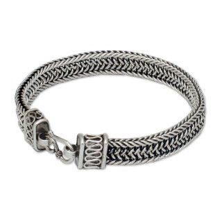 Men's sterling silver bracelet, 'Kingdom'   Men's Sterling Silver Chain Bracelet Link Bracelets Jewelry
