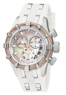 Invicta 6942  Watches,Womens Reserve/Bolt Chronograph White Polyurethane, Chronograph Invicta Quartz Watches