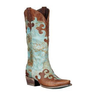 Lane Boots Women's 'Dawson' Brown/Turquoise Cowboy Boots Lane Boots Boots