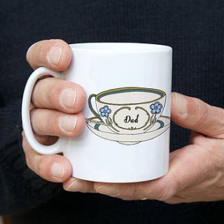 personalised gentleman's teacup mug by claire close