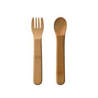 bamboo children's spoon and fork set by green tulip ethical living