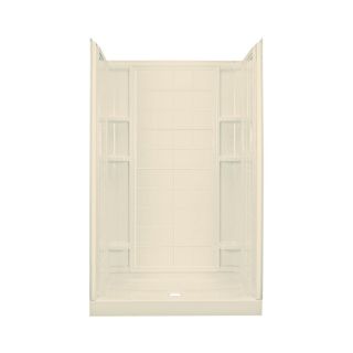 Sterling Ensemble 77 in H x 48 in W x 35.25 in L Almond Polystyrene Wall 4 Piece Alcove Shower Kit