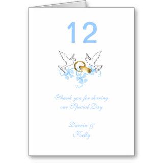 09232 Doves Custom Wedding Table Number Card