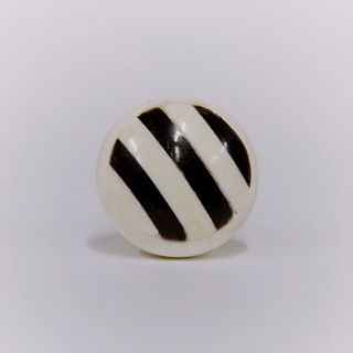 black and white stiped bone knob by trinca ferro