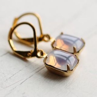 pink opal glow earrings by silk purse, sow's ear
