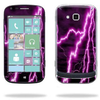 MightySkins Protective Skin Decal Cover for Samsung ATIV Odyssey SCH I930 Cell Phone Verizon Sticker Skins Purple Lightning Cell Phones & Accessories