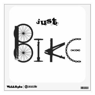 Just Bike" Graffiti Bike Parts & Tire Tracks Wall Decor