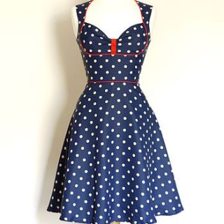 polka dot crepe du chine dress by dig for victory