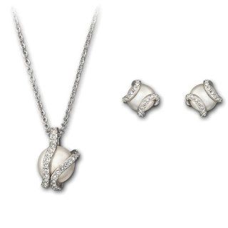 Swarovski Crystal Pearl Nude Set Dangle Earrings Jewelry