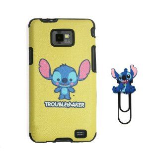 Euclid+   Yellow Stitch & Lilo Style TPU Soft Case Cover for Samsung Galaxy S2 SII I9100 with Stitch Bookmark Electronics
