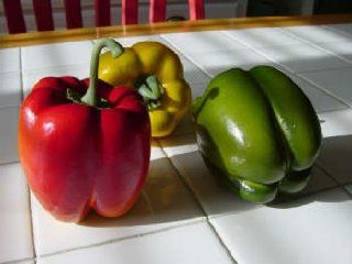Artificial Large Assorted Bell Pepper, Box of 6  Artificial Vegetables  