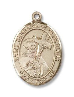 Gold Filled St. Bernard of Clairvaux Medal Pendant Charm with 24" Gold Filled Chain in Gift Box. Catholic Saint Bernard of Clairvaux, Patron Saint of (Patronage Of) Beekeepers, Bees, Candle Makers, Chandlers, Gibraltar, Queens College Cambridge, Wax m