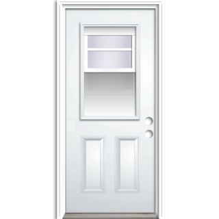 ReliaBilt Half Lite Prehung Inswing Steel Entry Door (Common 36 in x 80 in; Actual 37 in x 81 in)