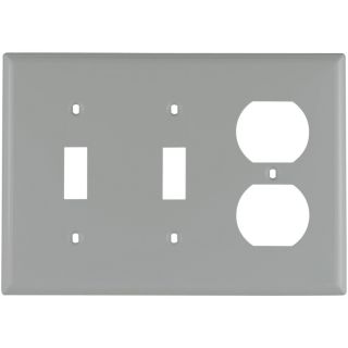 Cooper Wiring Devices 3 Gang Gray Combination Nylon Wall Plate