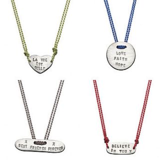 personalised tiny words necklace by chambers & beau
