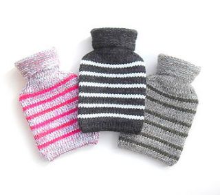 small striped hot water bottle by carol atkinson textiles