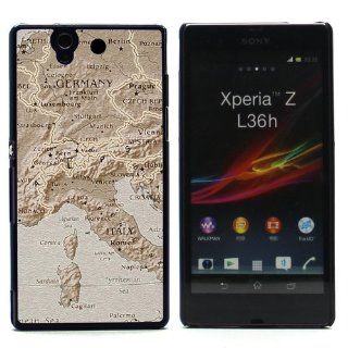Map Of Europe Hard Case Cover for Sony Xperia Z L36h Cell Phones & Accessories