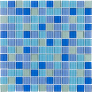 Elida Ceramica Aqua Marine Glass Mosaic Square Indoor/Outdoor Wall Tile (Common 12 in x 12 in; Actual 11.75 in x 11.75 in)