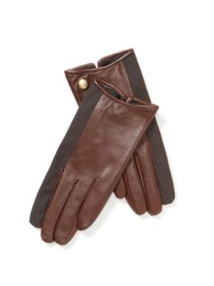 Colorblock Leather Shortie Gloves by Vince Camuto