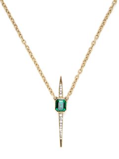 Emerald Crystal Spike Station Necklace by Elizabeth Cole