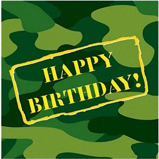 Camouflage Happy Birthday Lunch Napkins 16 Per Pack Toys & Games